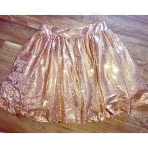 Rose Gold sequin Bebe skirt